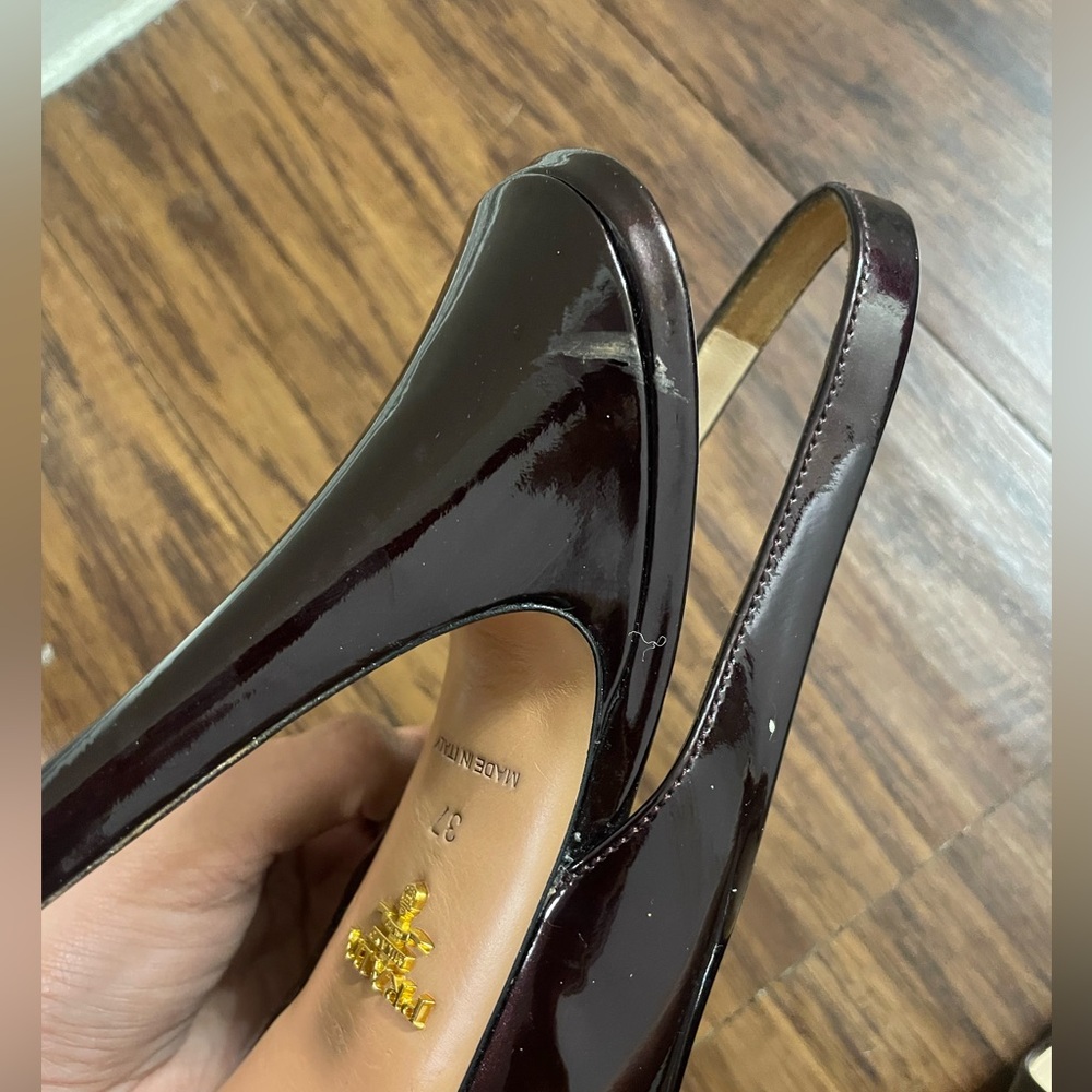 Prada Patent Leather Slingback Pumps 37 - Picture 12 of 17